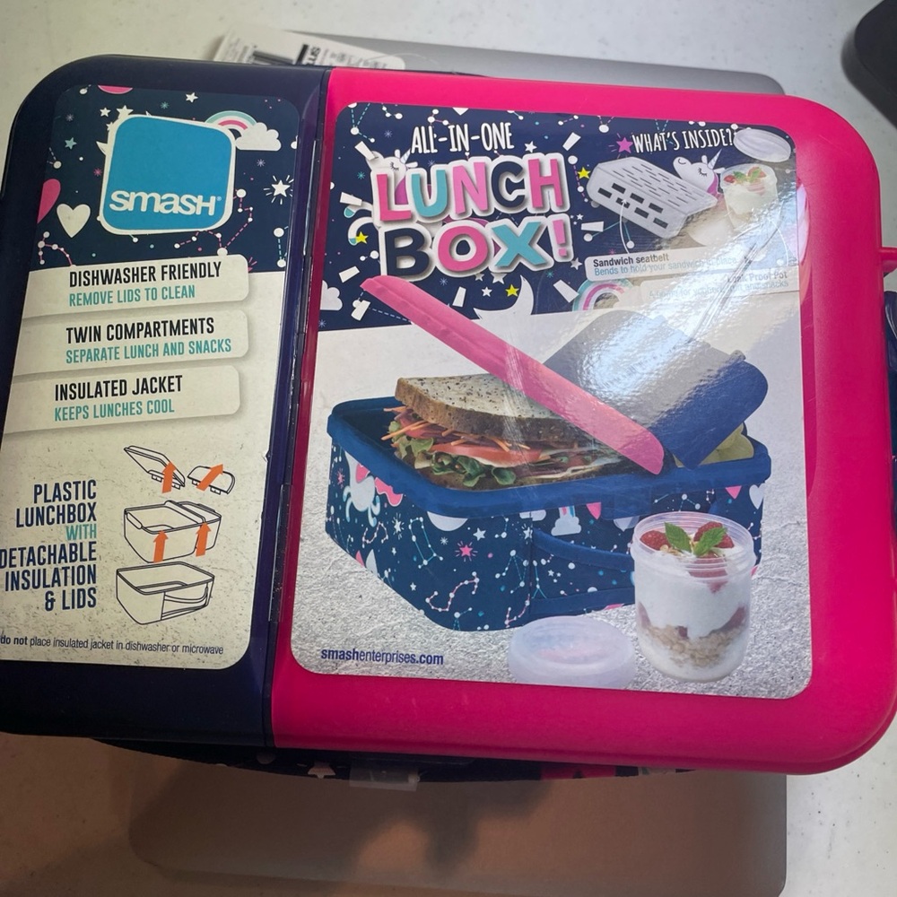 Pink and Blue All-in-One Lunch Box (NO Pot included)